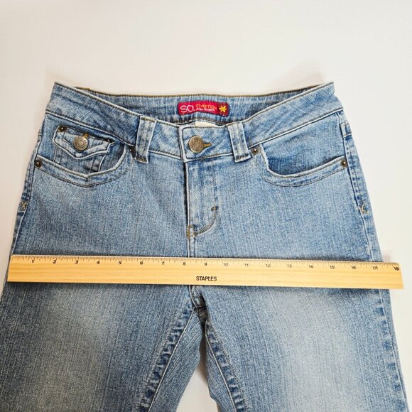 SO Stretch Boot Cut Flare Leg Denim Jeans Junior Sz 7 - Picture 5 of 12